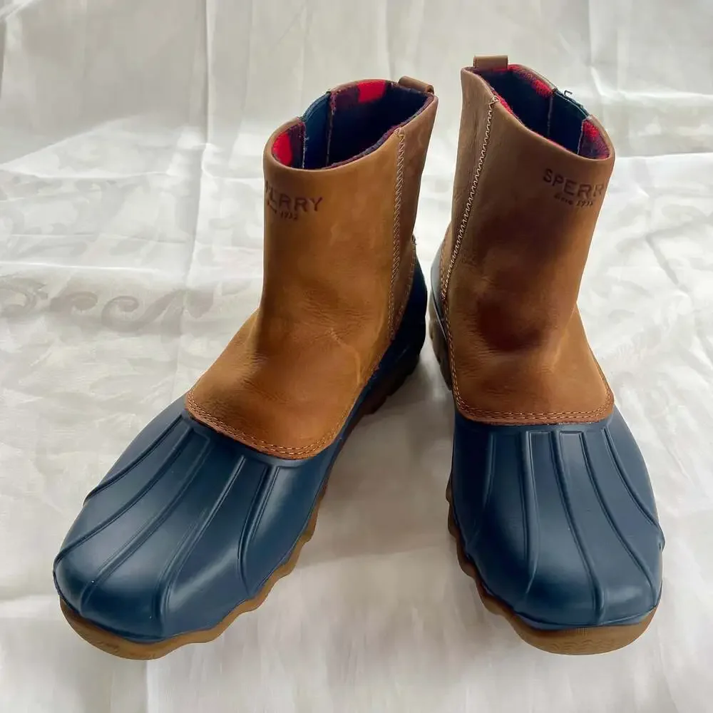 Rare Sperry Top-Sider Brown Leather Snow Duck Boots (STS16428)- Mens Size US 10M